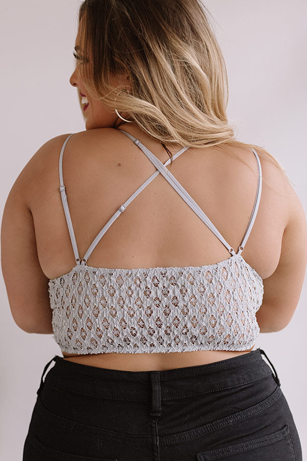Paris Premier Lace Bralette In Grey Curves