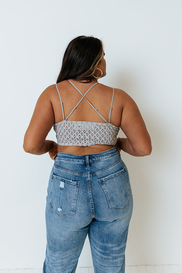 Paris Premier Lace Bralette In Grey Curves