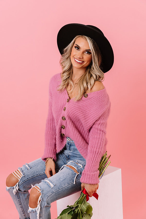 Never Let You Down Button Up Top In Violet