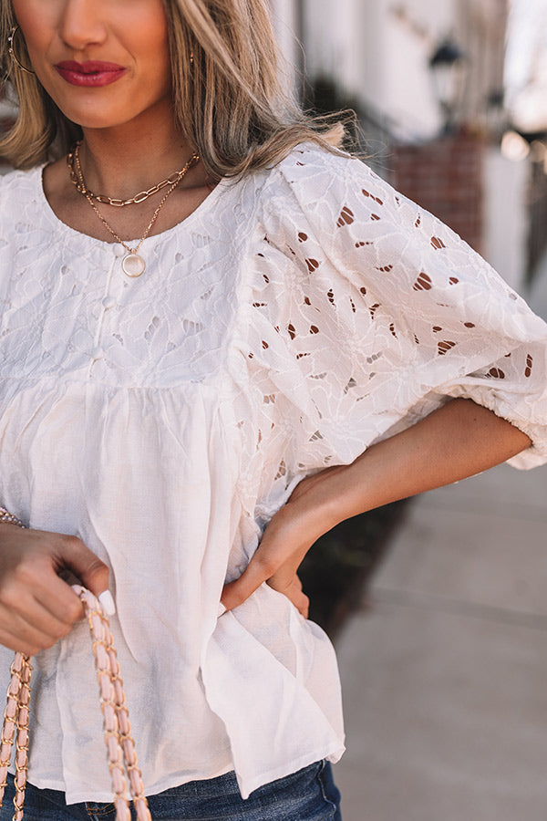 Southern Shores Babydoll Top In White