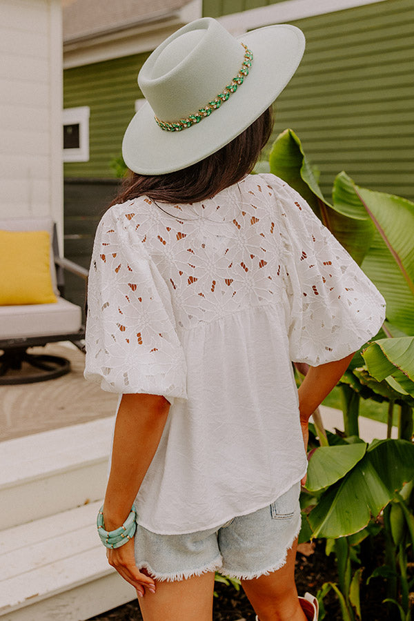 Southern Shores Babydoll Top In White