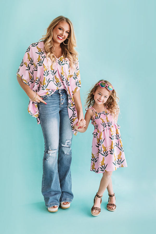 Pools And Palm Trees Children's Smocked Dress