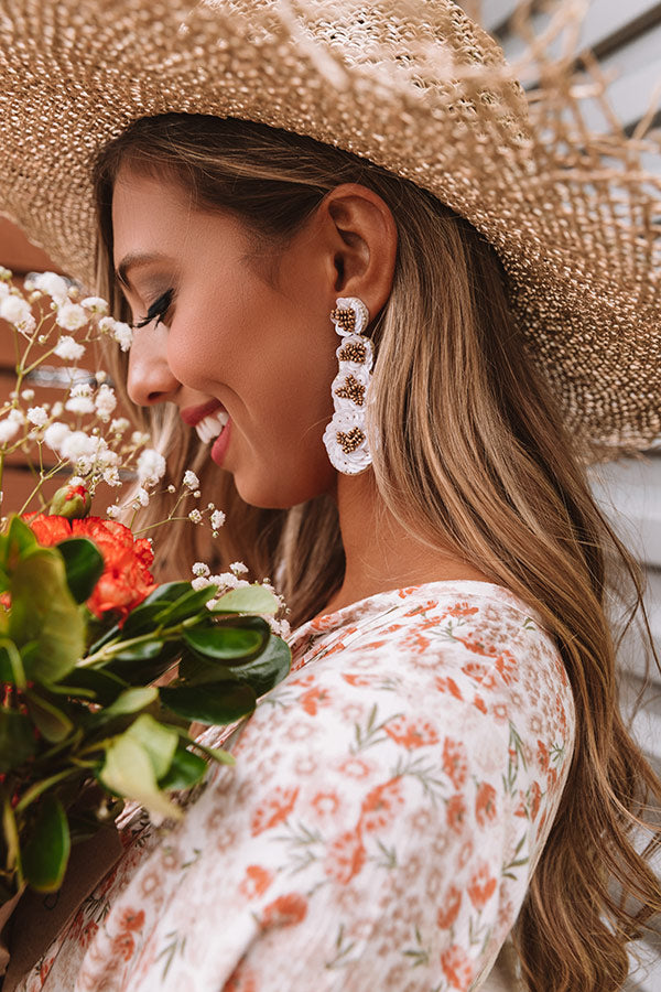 Breezy Blooms Earrings In White