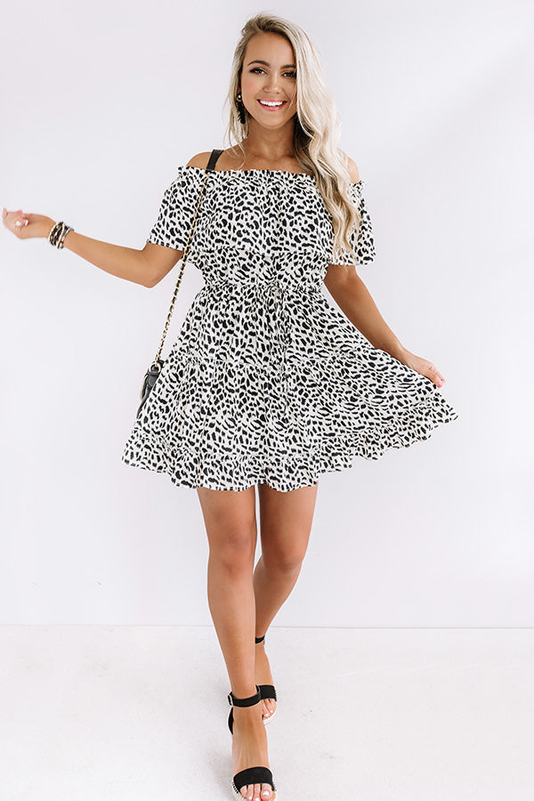 Maldives Moment Off Shoulder Leopard Dress