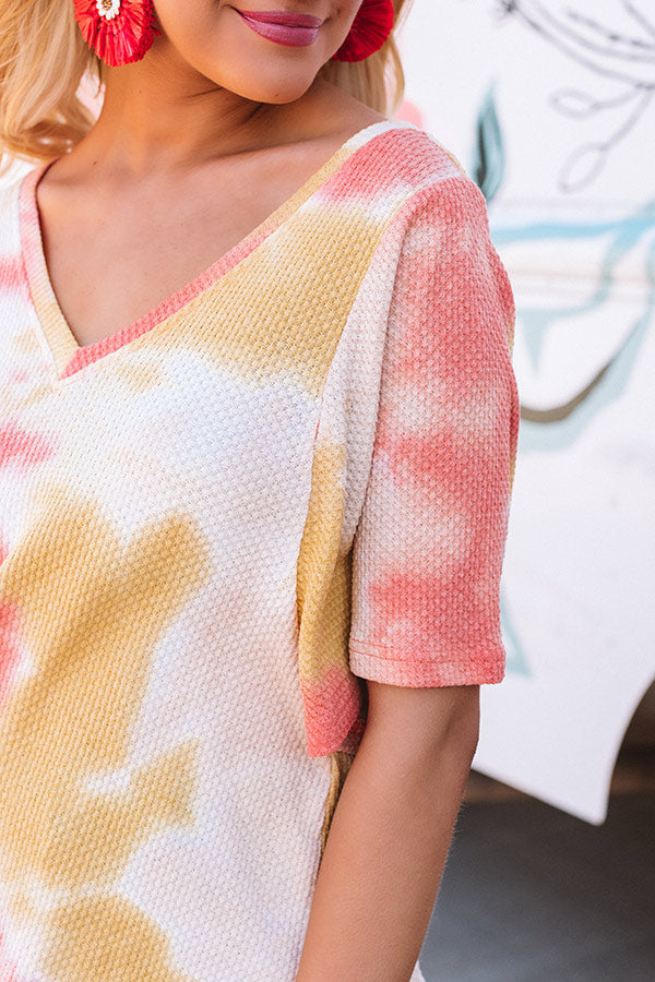 Ocean Obsessed Tie Dye Top In Orange