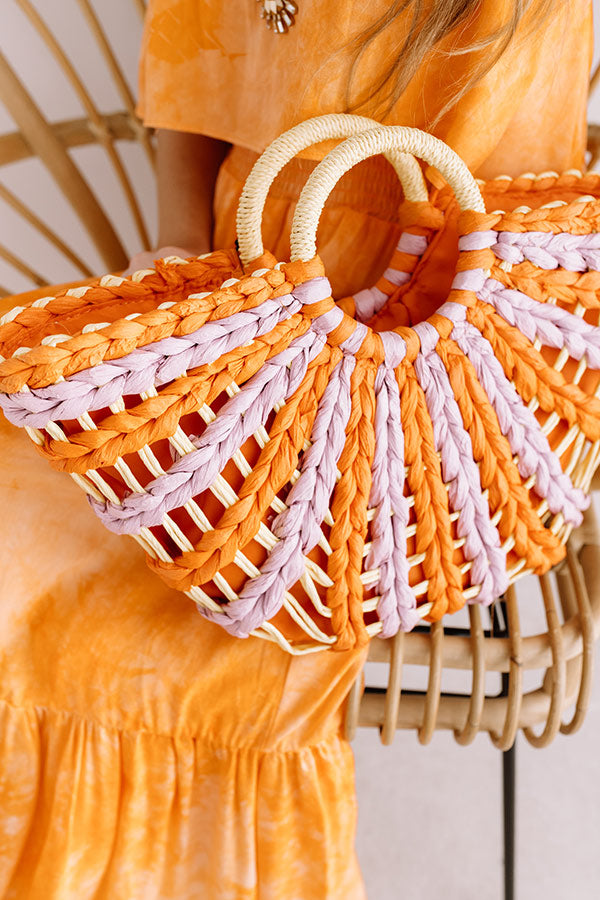 Beachy Vibe Woven Tote in Orange