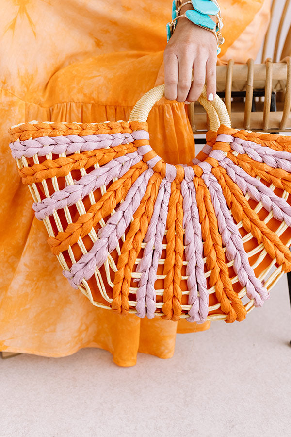 Beachy Vibe Woven Tote in Orange