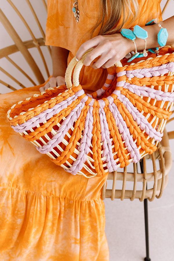 Beachy Vibe Woven Tote in Orange