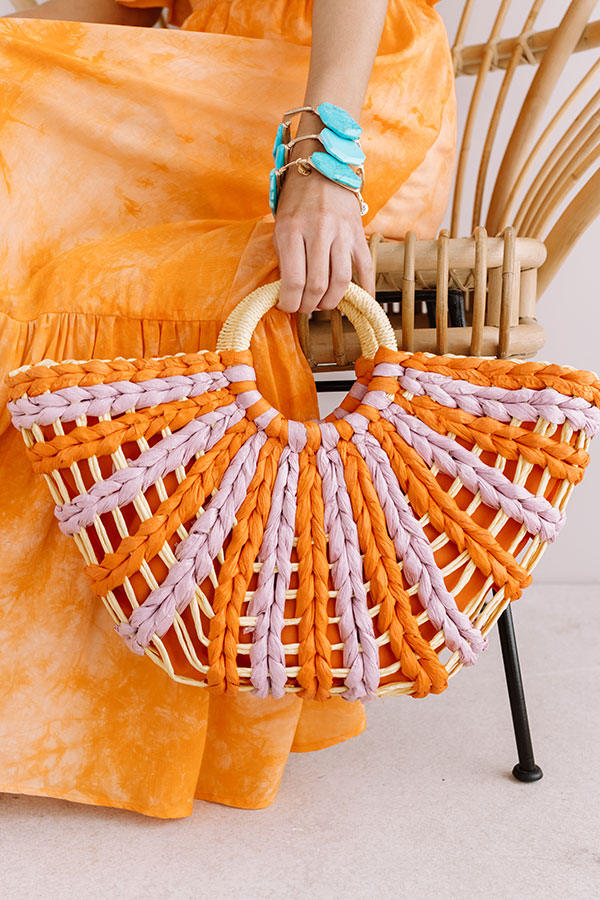 Beachy Vibe Woven Tote in Orange
