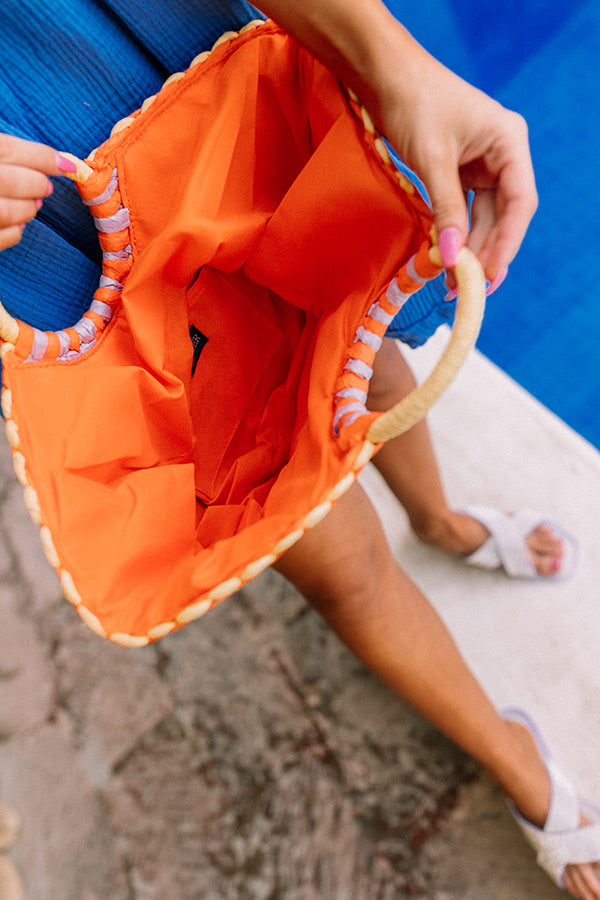 Beachy Vibe Woven Tote in Orange