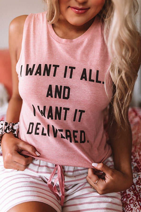 I Want It All Shift Tank in Pink