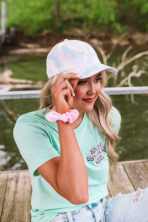 Sunshine State Tie Dye Baseball Cap In Aqua