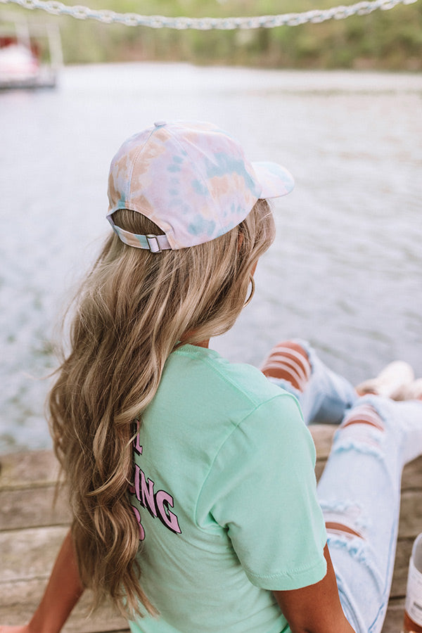 Sunshine State Tie Dye Baseball Cap In Aqua