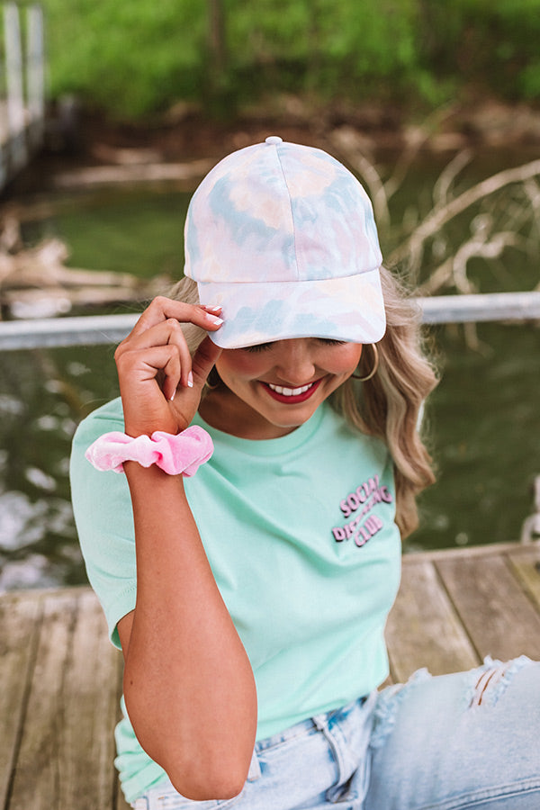 Sunshine State Tie Dye Baseball Cap In Aqua