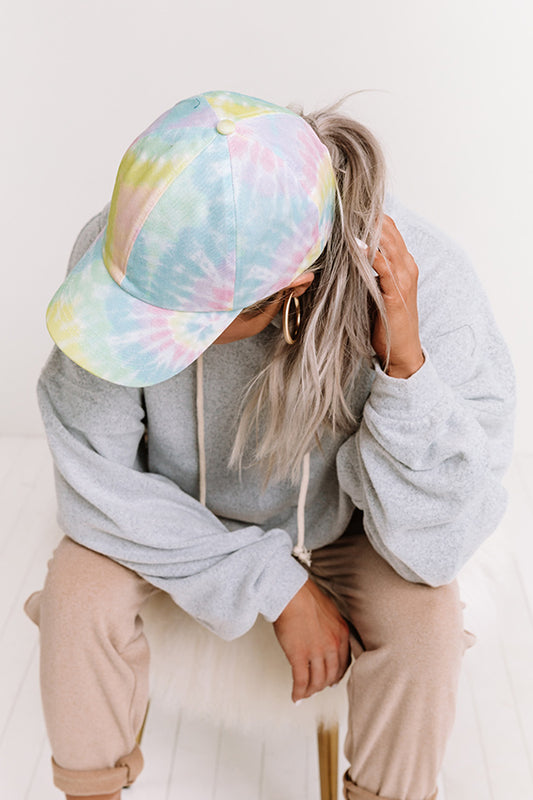 Sunshine State Tie Dye Baseball Cap In Aqua