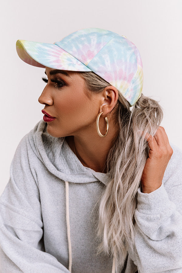 Sunshine State Tie Dye Baseball Cap In Aqua