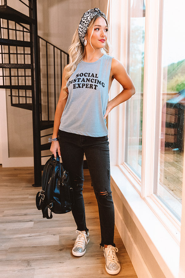 Social Distancing Expert Tank In Airy Blue