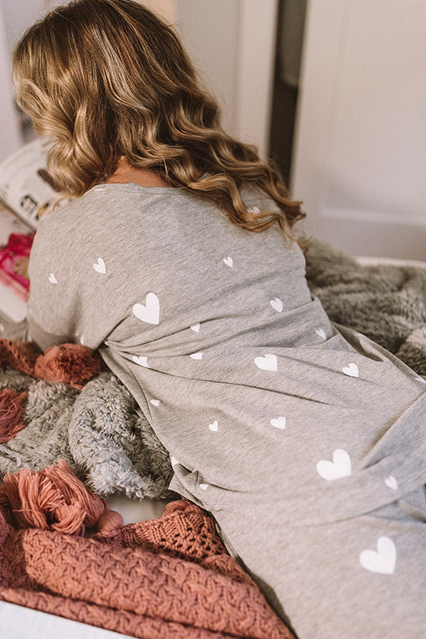 Heart Rush Shift Top In Grey