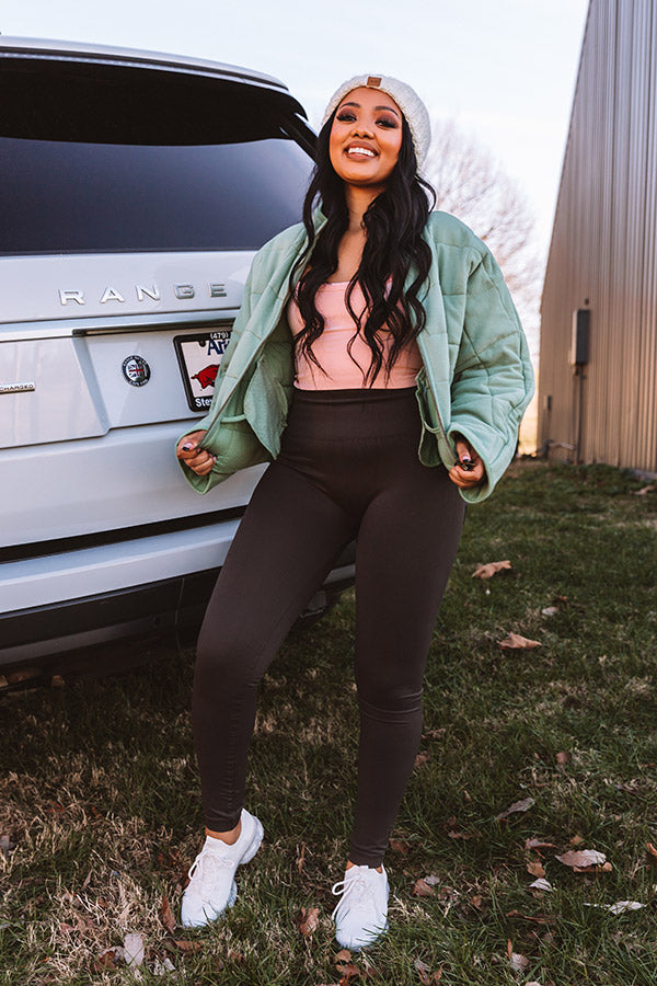 Aligned For Success High Waist Legging In Martini Olive