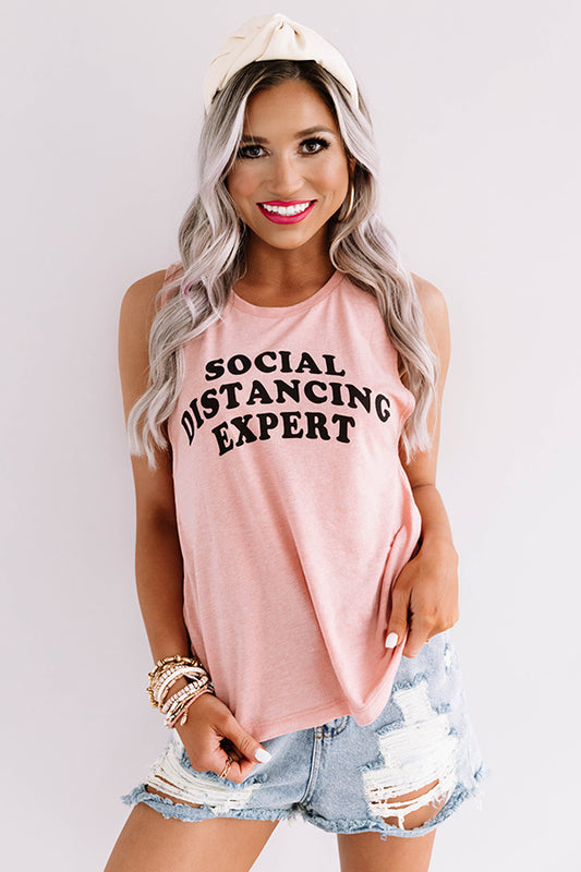 Social Distancing Expert Tank In Pink