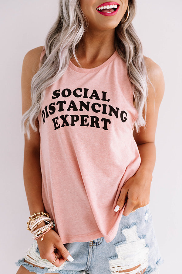 Social Distancing Expert Tank In Pink