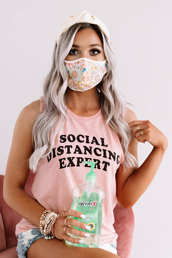 Social Distancing Expert Tank In Pink