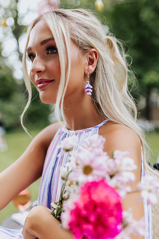 Total Toss Up Tassel Earrings In Lavender