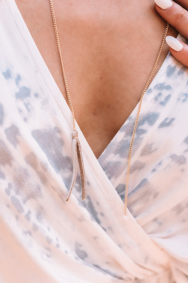 The Liv Wrap Necklace in Grey