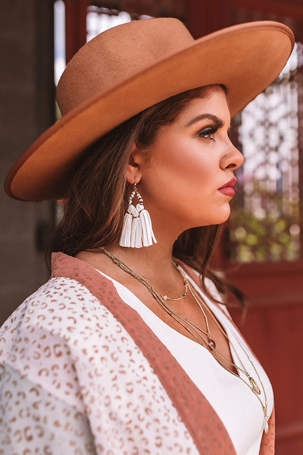 The Penelope Mini Tassel Earrings in White