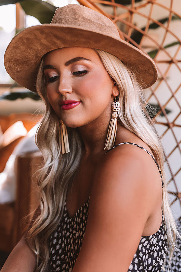 The Daphne Arabic Spotted Shell Earrings in Beige