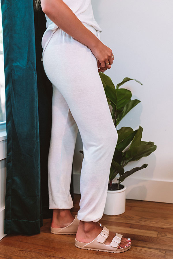 Sleeping In Tie Dye Joggers In Ivory