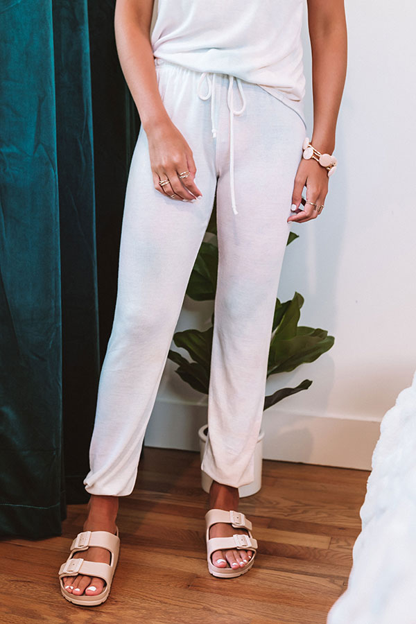 Sleeping In Tie Dye Joggers In Ivory