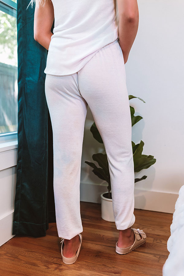 Sleeping In Tie Dye Joggers In Ivory