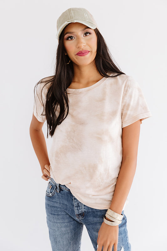 Surf Shack Tie Dye Tee In Iced Latte