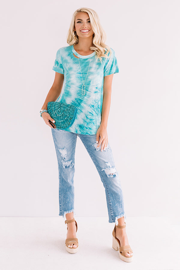 Surf Shack Tie Dye Tee In Turquoise