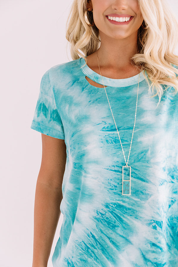 Surf Shack Tie Dye Tee In Turquoise
