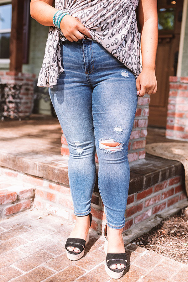 The Nina High Waist Distressed Skinny Curves