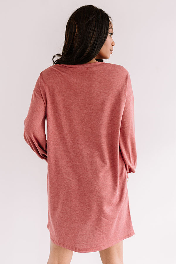 Backroad Bonfire Shift Dress In Aurora Red