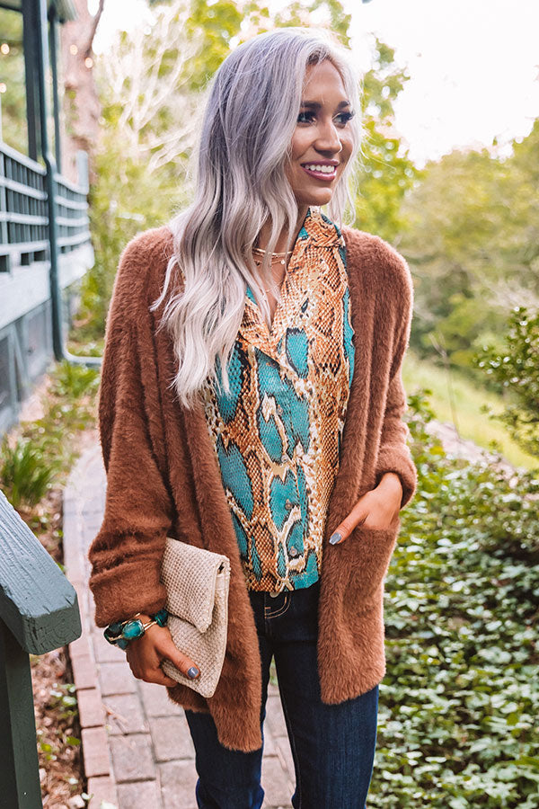 Radiant Reveal Snake Print Button Up Top