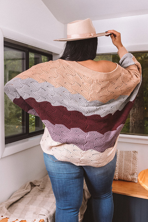 September Morning Knit Sweater In Iced Latte Curves