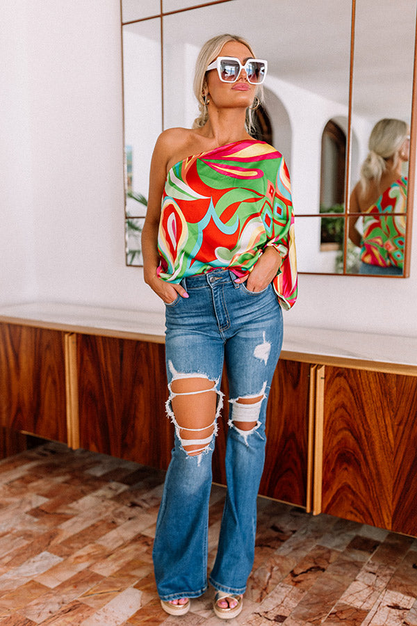 The Claire High Waist Distressed Flares