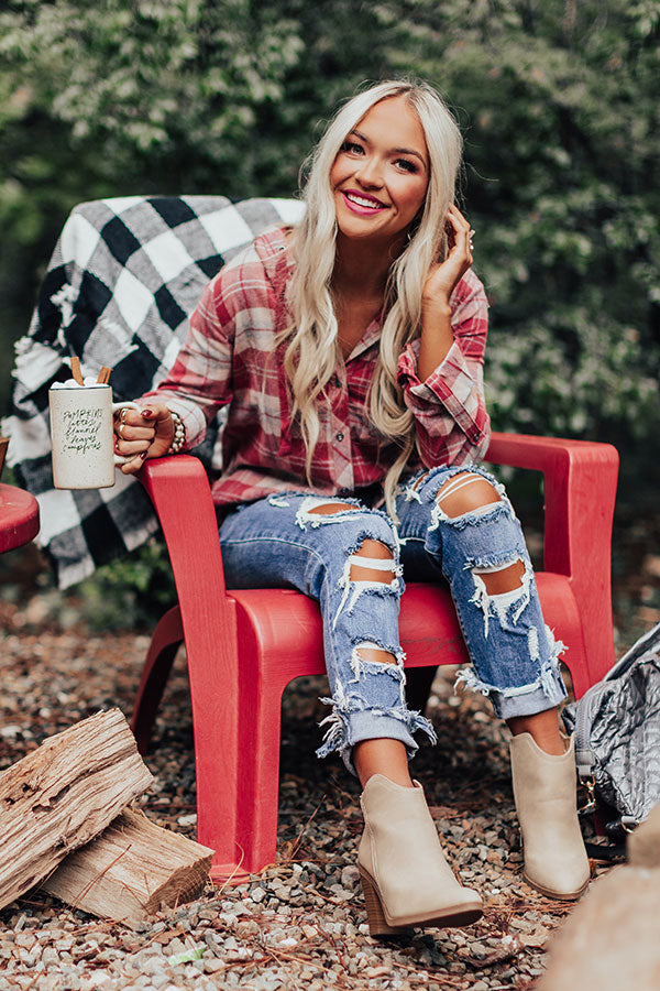 Pick Of The Patch Plaid Top In Aurora Red