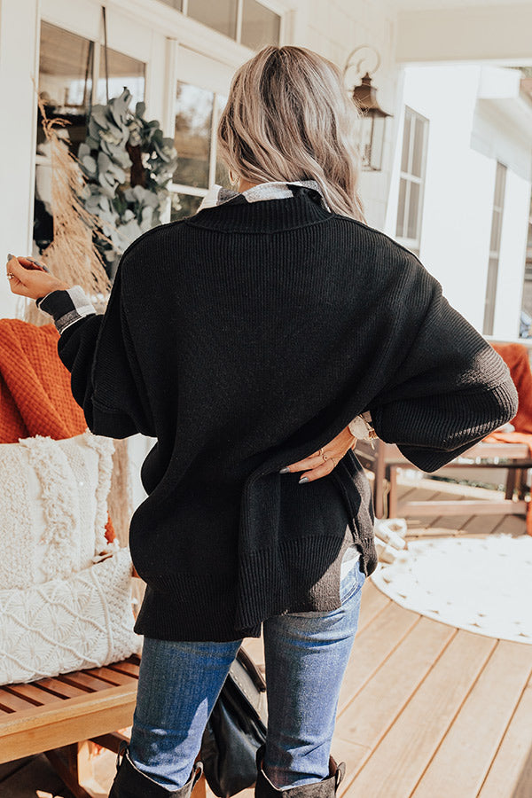 Full Of Warmth Tunic Sweater In Black