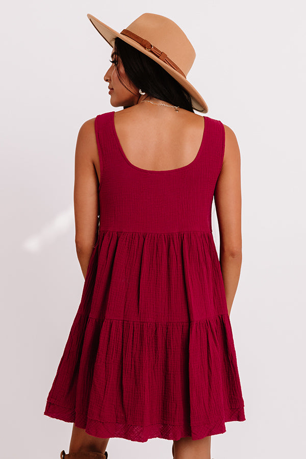Vermont Views Babydoll Dress In Wine