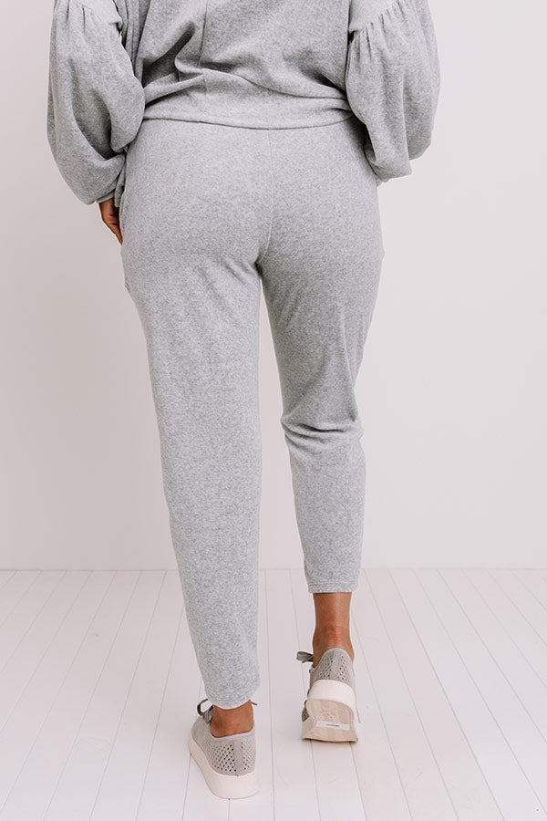 Cozy Queen Velour Joggers In Grey