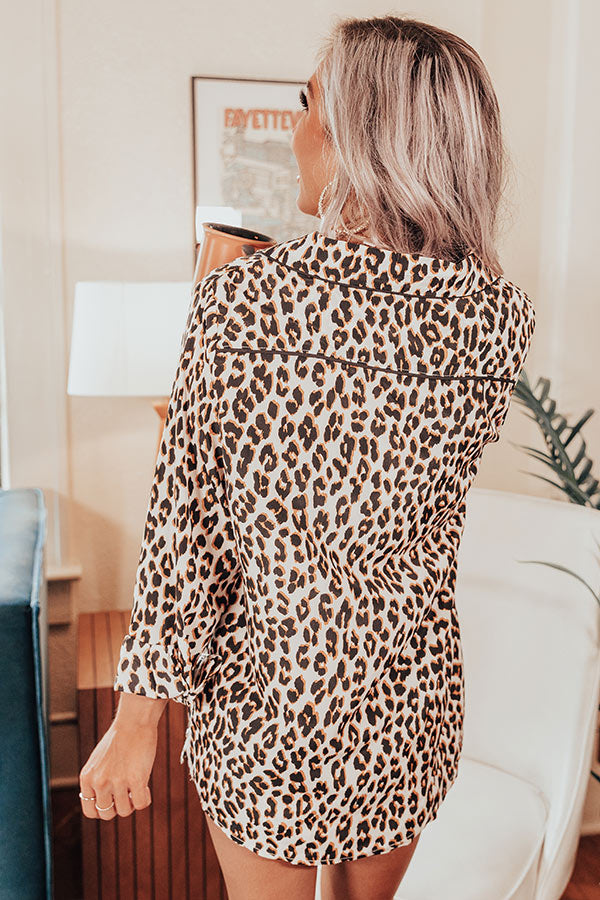 Afternoon Nap Leopard Pajama Top