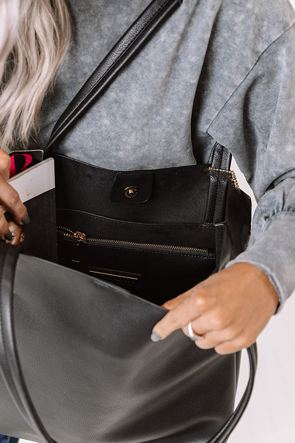 Intermission Faux Leather Tote In Black