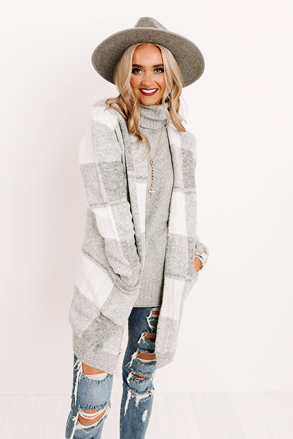 Wrapped In Cozy Buffalo Check Cardigan