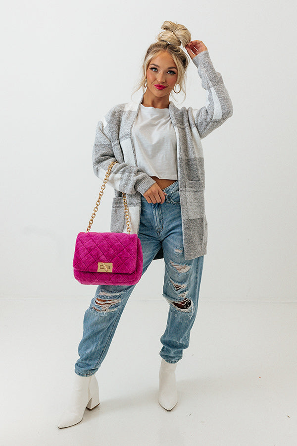 Wrapped In Cozy Buffalo Check Cardigan