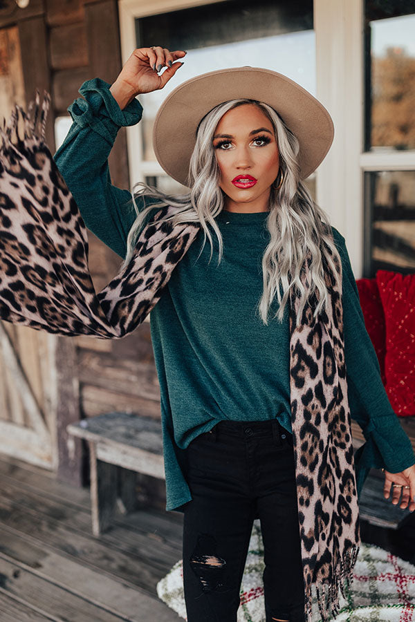 Infinitely Cozy Leopard Scarf in Taupe